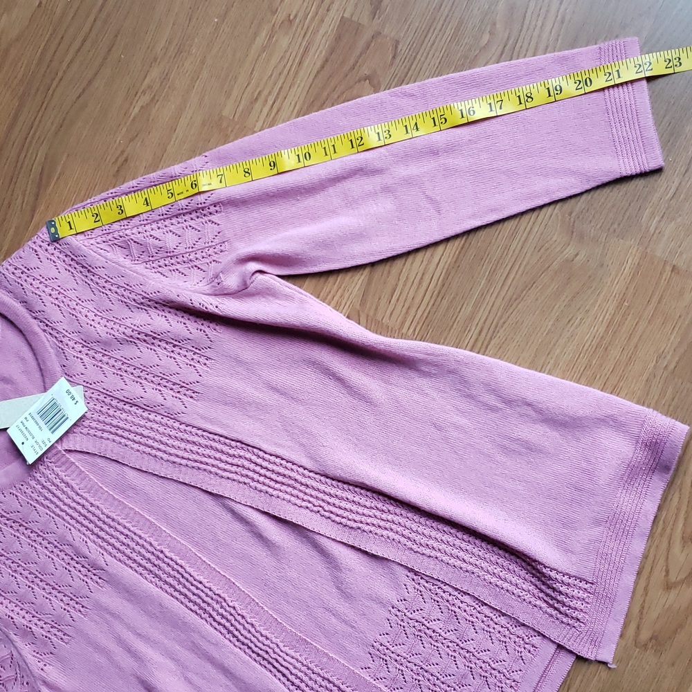 Nappa Valley 2 in One Long Sleeve Sweater Pink Blossom Petite Medium NWT - Picture 13 of 16
